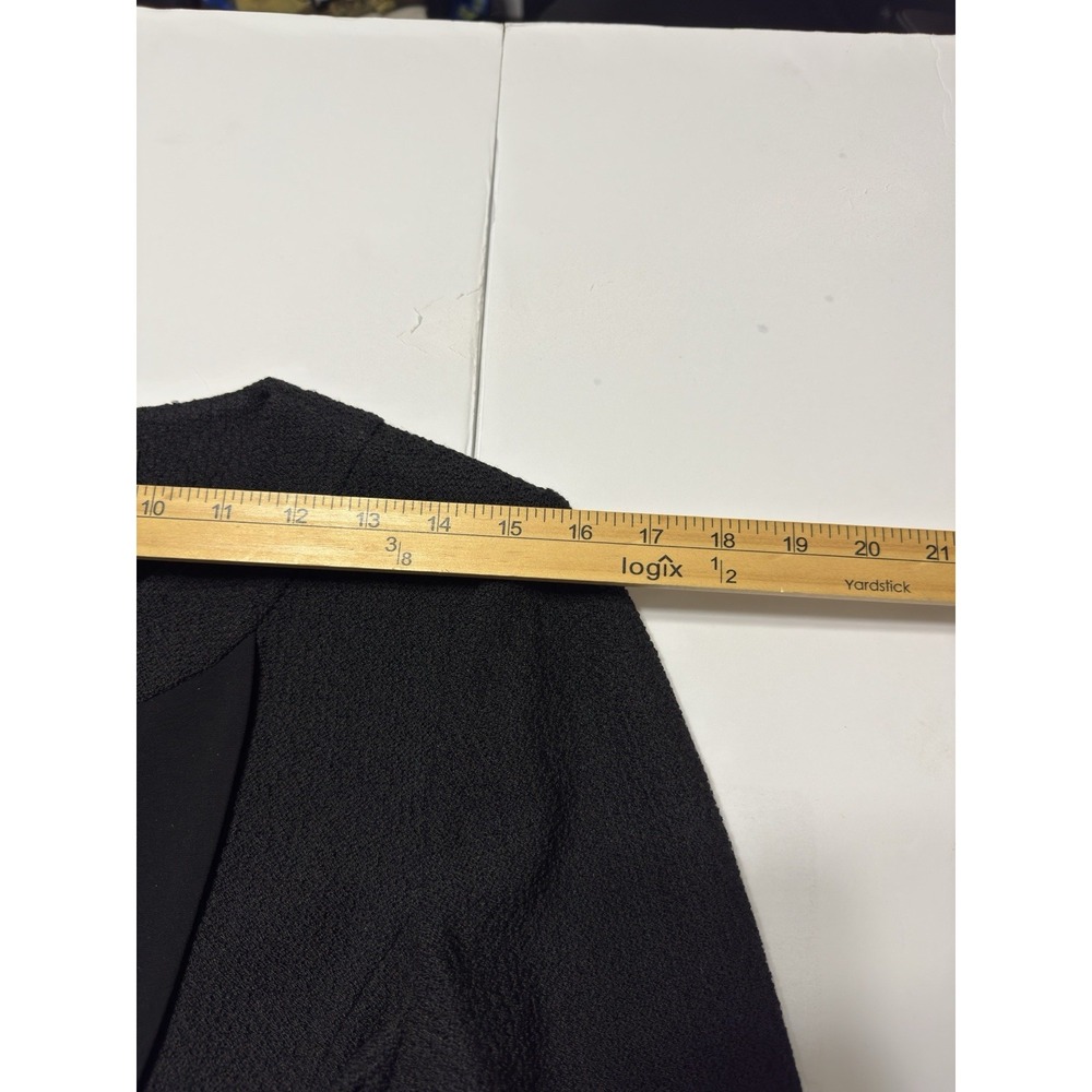 St. John Textured Knit One Button Blazer Jacket Satin Collar Sz 6 Designer USA - Picture 9 of 11